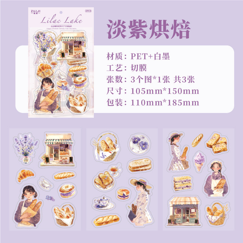 “Gentle Breeze” Stickers 3 Sheets in Small Sized Stickers pre-cut