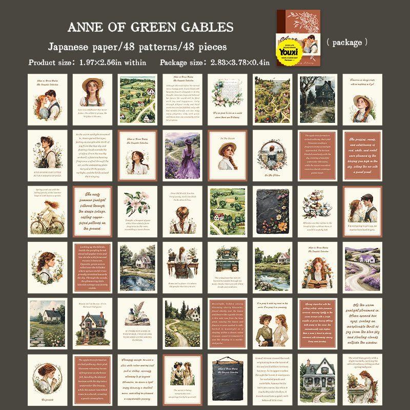 "Literary Collection" 48 Sheets Mini Size Deco Papers