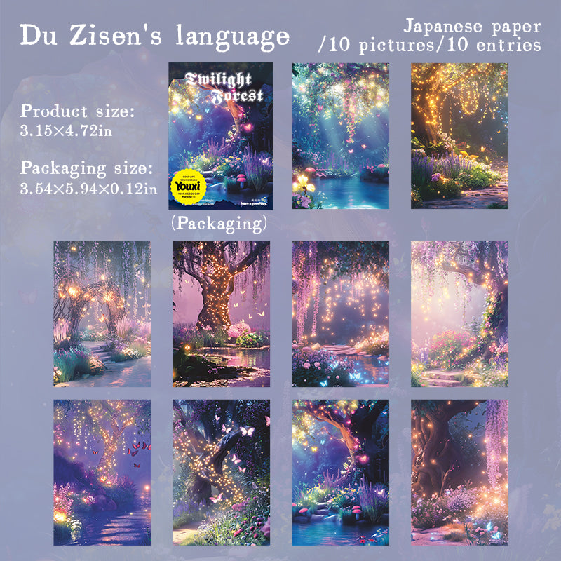 "Twilight Forest" Fairy Forest 10 Sheets of Stickers for Scrapbook Background