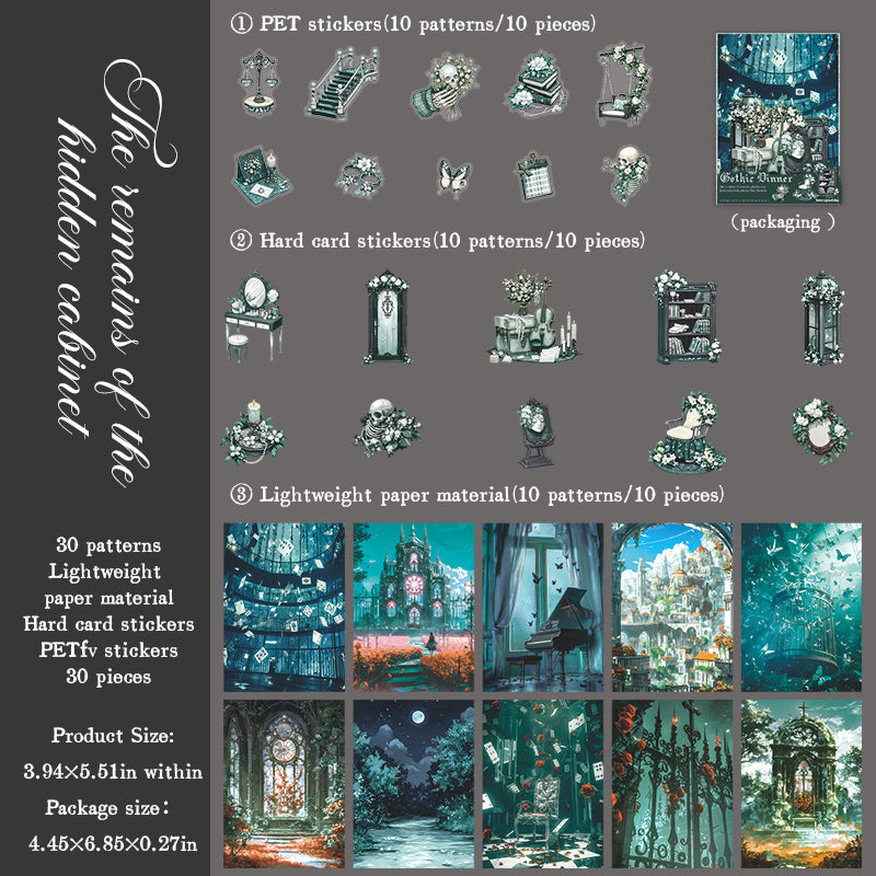 "Gothic Banquet" 30pcs Dark Themed Supplies Bundle Pack