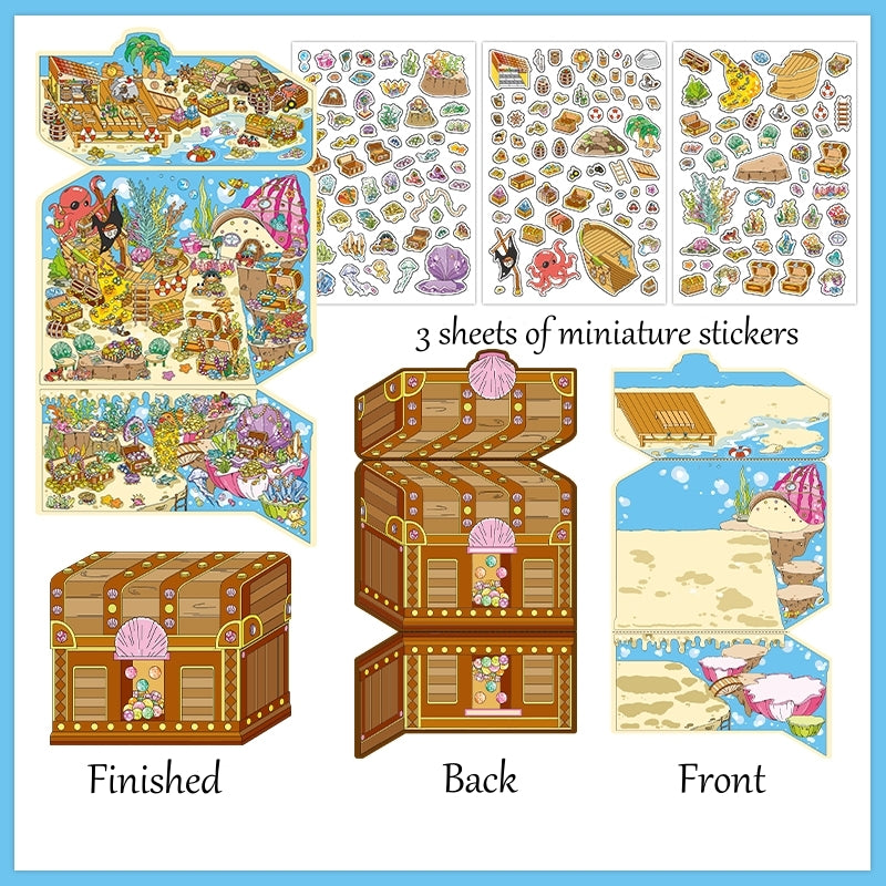 3D Miniature Scene Play Stickers Pirate Themed Stickers