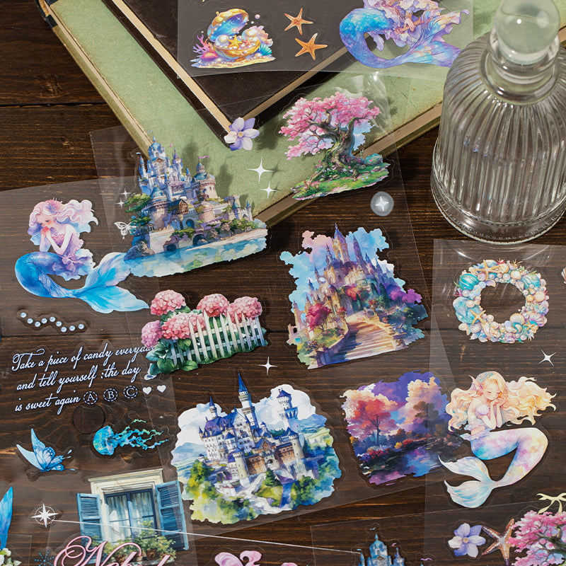 Cute Sticker Books Pre-cut 20 Sheets in one pack Mermaid Sticker Book