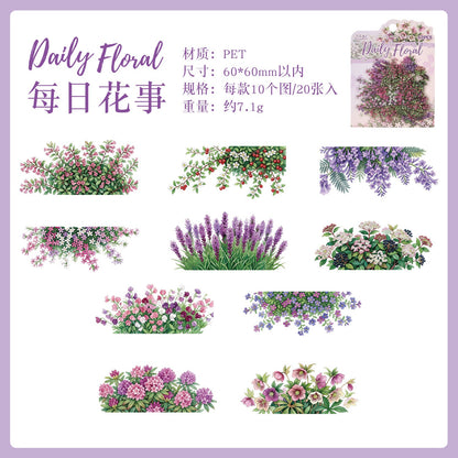 ZABC Flower PET Stickers 20pcs per pack