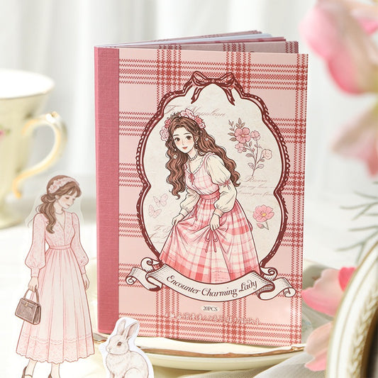 Encounter Charming Lady Sticker Books Pre-cut Washi and PET Stickers