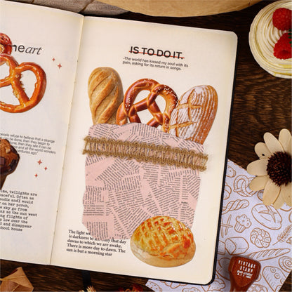 Bakery Themed Journal Packs Cardboard Stickers plus Papers 14pcs in