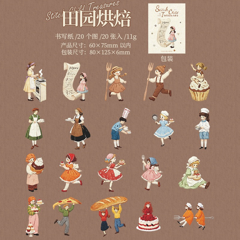 Stitch Child Treasures 20pcs Cute Girls Cardboard Stickers