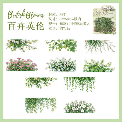 ZABC Flower PET Stickers 20pcs per pack