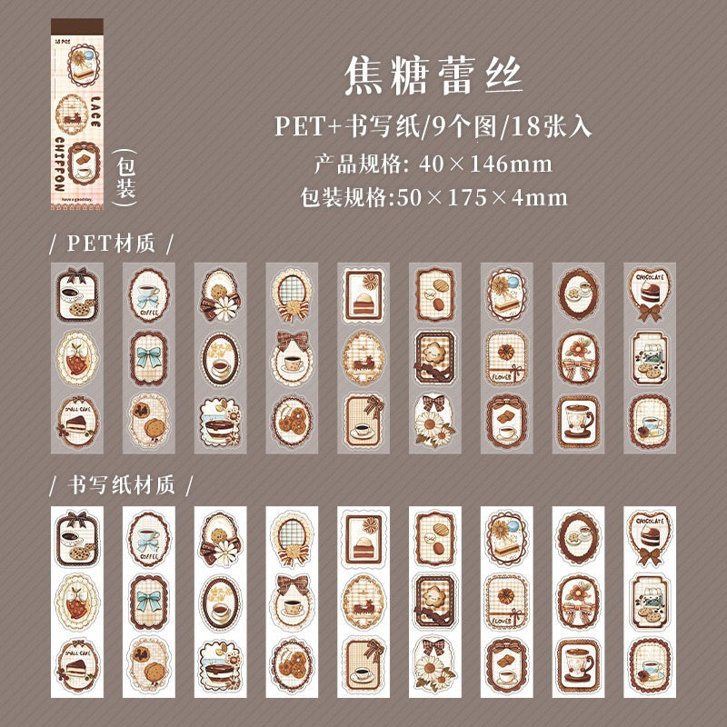 Lace Chiffon Sticker Books Cute Stickers Pre-cut