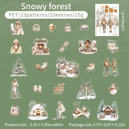“The Fun of Winter” 25pcs PET Stickers no repeat