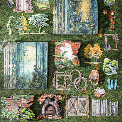 "Jungle Adventure" Mini Journal Supplies Pack 100pcs in Contain Stickers and Deco Papers