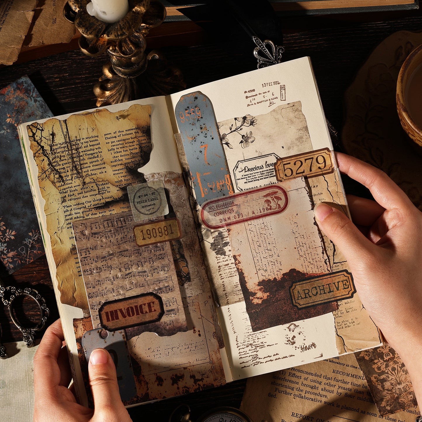 "Rust Seal" 10pcs Vintage Background Stickers