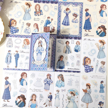 Encounter Charming Lady Sticker Books Pre-cut Washi and PET Stickers