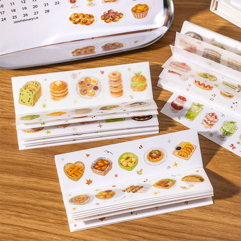 "The Glutton Moment" 20 Sheets of Cute Foodie Stickers Mini Sticker Books