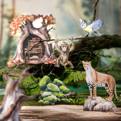 "Jungle Adventure" Mini Journal Supplies Pack 100pcs in Contain Stickers and Deco Papers