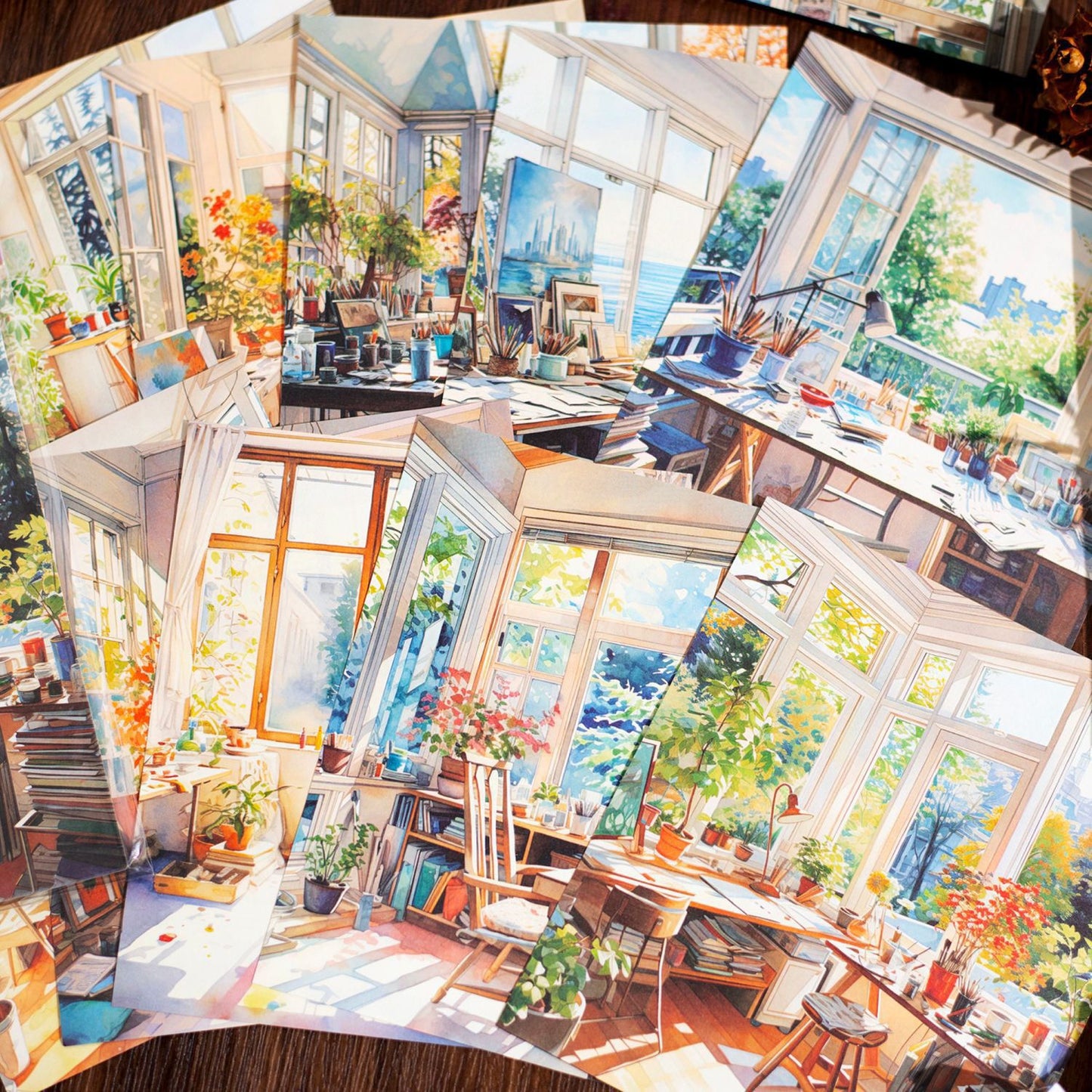 30pcs Colorful Street Scenery Deco Papers for Decorating and Scrapbooking