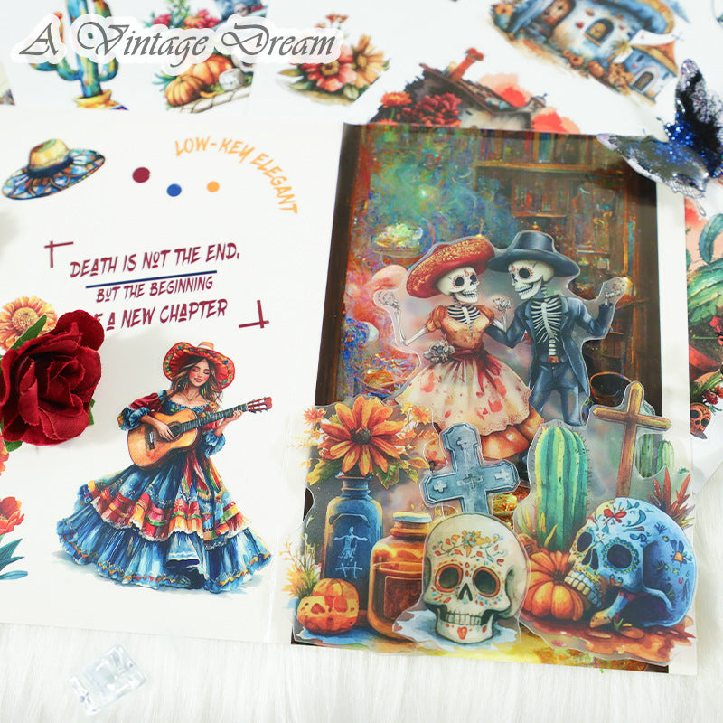 (15.Sept) 20 Sheets of Halloween Sticker Book plus Mexican Day of the Dead Sticker Book