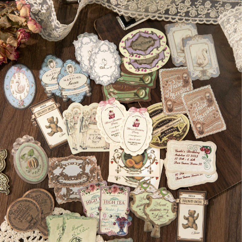 Rococo Vibe Journal Supplies Pack with 100pcs papers and Stickers in