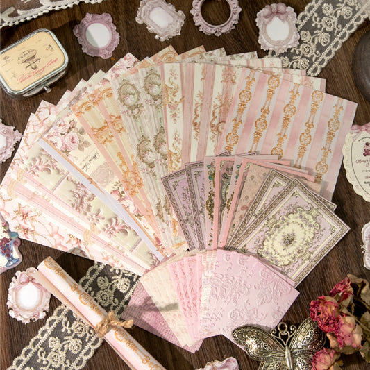 Rococo Vibe Journal Supplies Pack with 100pcs papers and Stickers in