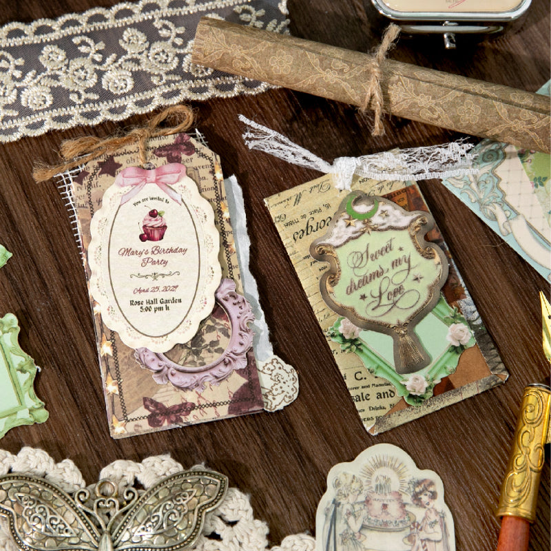 Rococo Vibe Journal Supplies Pack with 100pcs papers and Stickers in