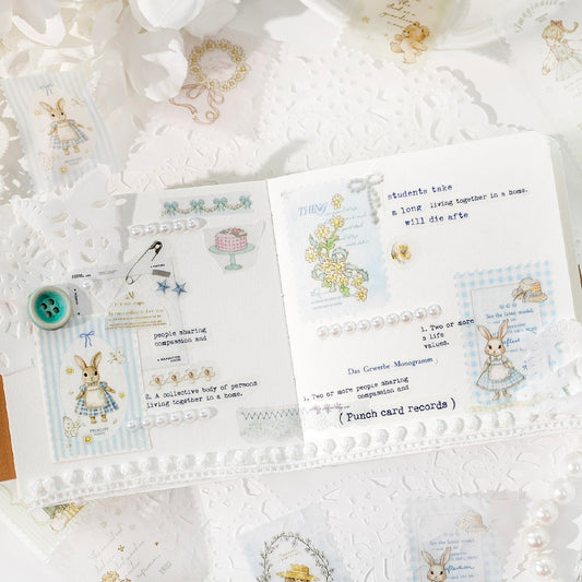 Cute Rococo Style Gold Foil Stamp Vellum Tape Pre-cut Cute Vellum Tape