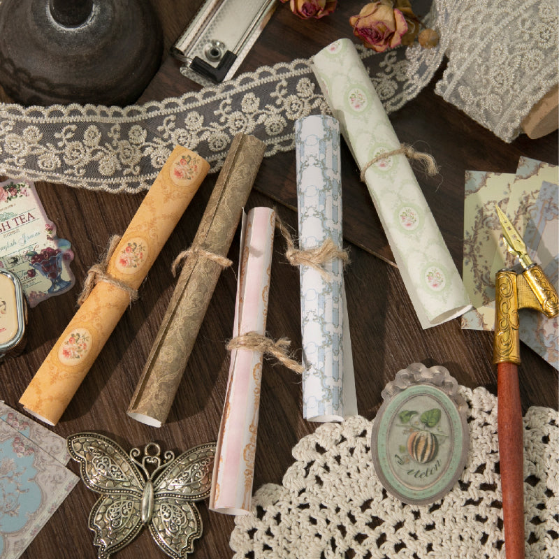 Rococo Vibe Journal Supplies Pack with 100pcs papers and Stickers in