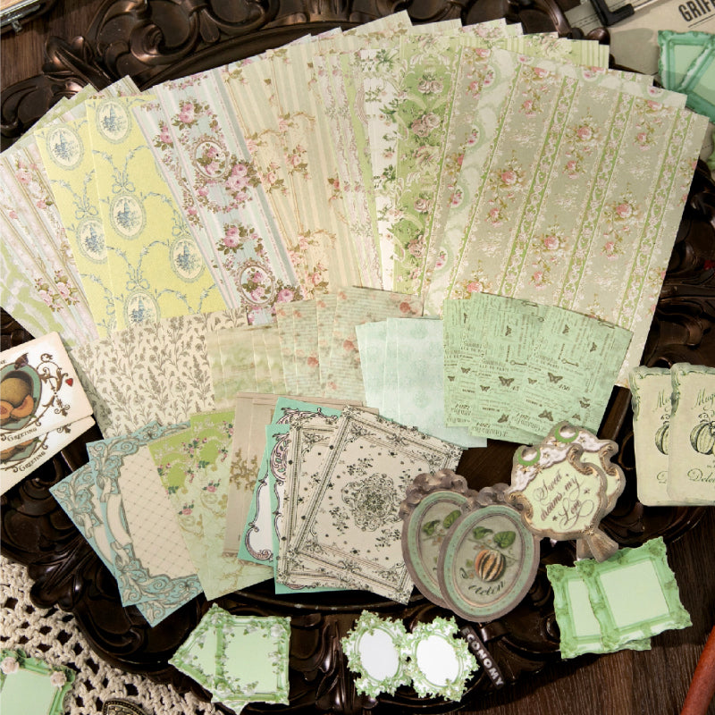 Rococo Vibe Journal Supplies Pack with 100pcs papers and Stickers in