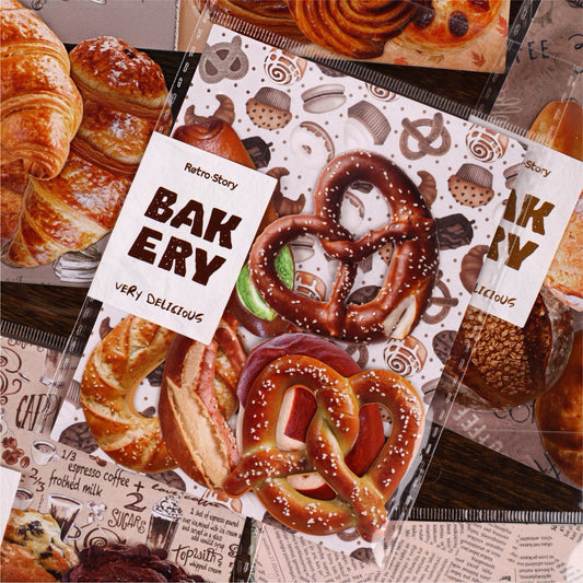 Bakery Themed Journal Packs Cardboard Stickers plus Papers 14pcs in