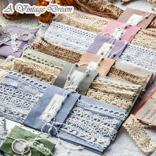 (16.July) 18pcs Lace & Deco Paper Packs for Scrapbooking and Crafting