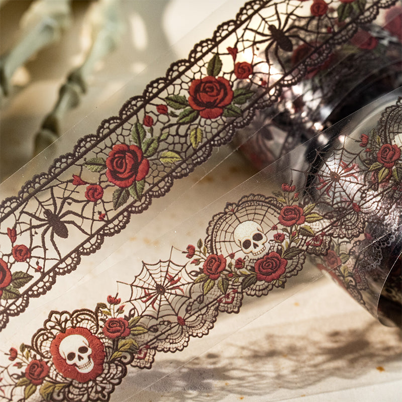 Dark Gothic Border Clear PET Decor Tape
