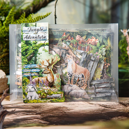 "Jungle Adventure" Mini Journal Supplies Pack 100pcs in Contain Stickers and Deco Papers