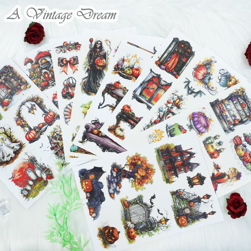 (15.Sept) 20 Sheets of Halloween Sticker Book plus Mexican Day of the Dead Sticker Book