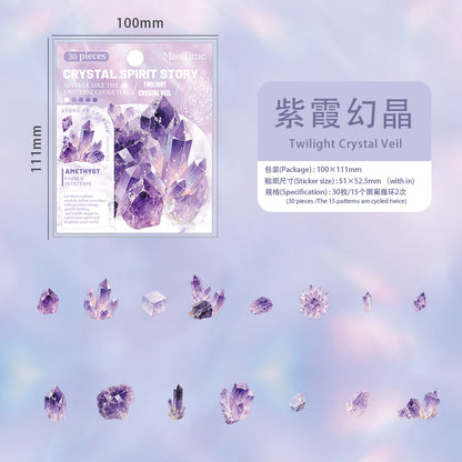 "Crystal Spirit" 30pcs Frosted PET Stickers