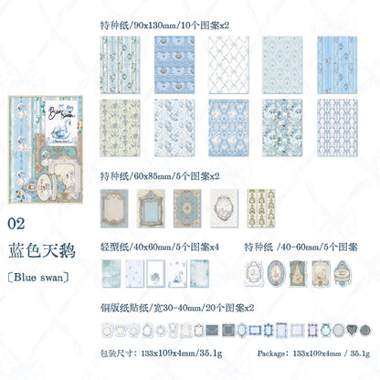 Rococo Vibe Journal Supplies Pack with 100pcs papers and Stickers in
