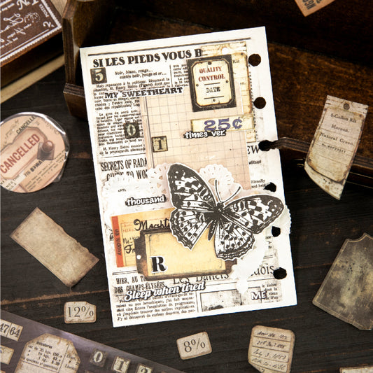 "Vintage Labels" Pre-cut Washi Tapes for Scrapbooking