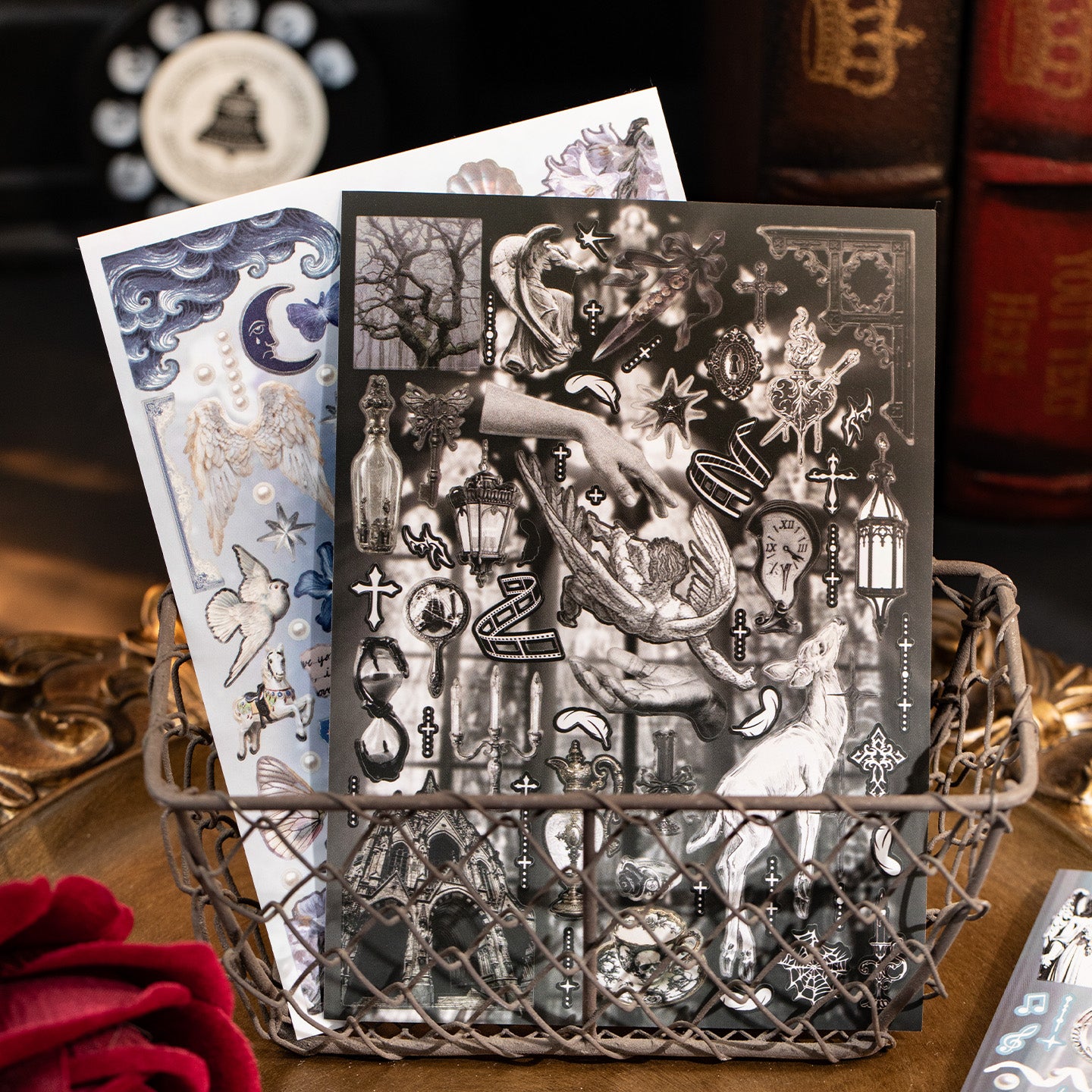 Whimsical Artistic Sticker Books 27 Sheets Dark Romantic Ephemera Journal Stickers
