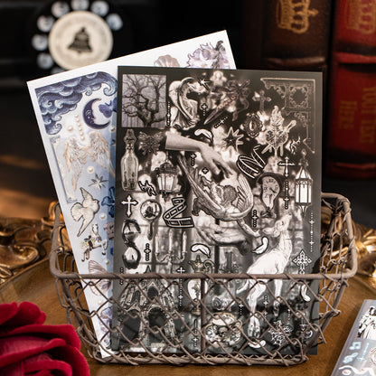 Whimsical Artistic Sticker Books 27 Sheets Dark Romantic Ephemera Journal Stickers