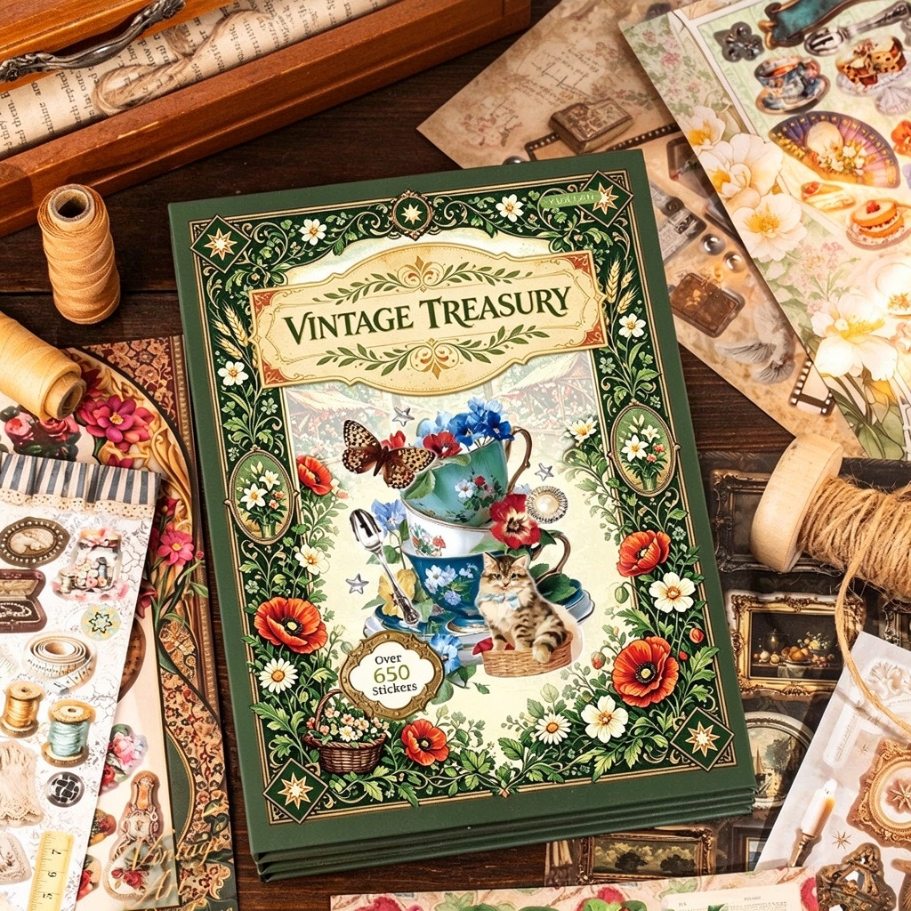 Vintage Treasury Sticker Book 30 Sheets in