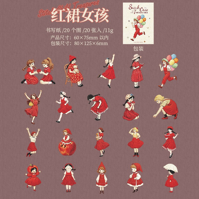 Stitch Child Treasures 20pcs Cute Girls Cardboard Stickers