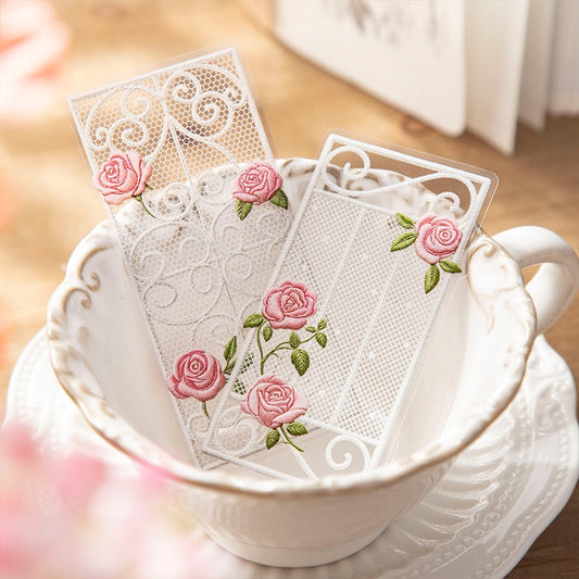Flower Isle Veil PET Stickers Lace Garden Fence Stickers 10pcs in