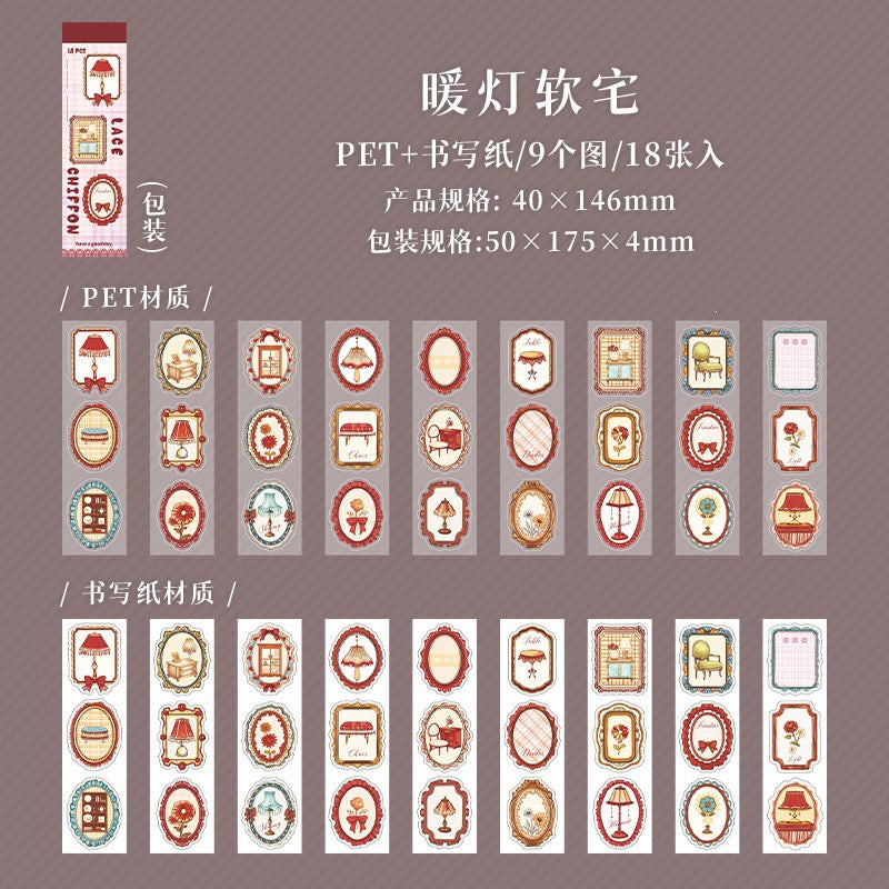Lace Chiffon Sticker Books Cute Stickers Pre-cut