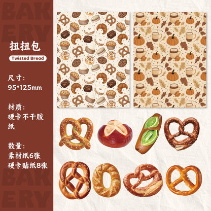 Bakery Themed Journal Packs Cardboard Stickers plus Papers 14pcs in