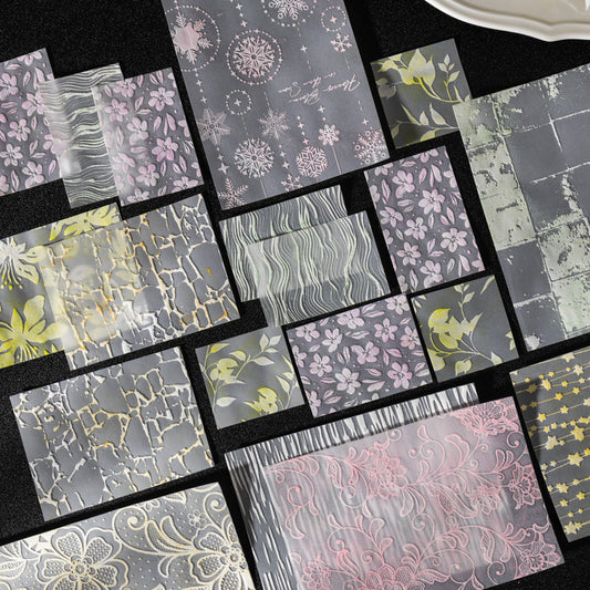 "The Artist of Snow" 10 Sheets of Colorful Foamed Vellum Deco Paper