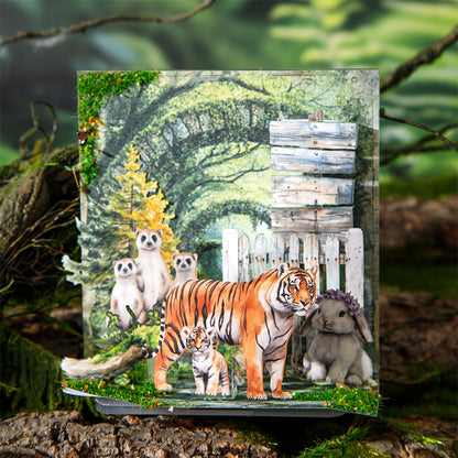 "Jungle Adventure" Mini Journal Supplies Pack 100pcs in Contain Stickers and Deco Papers