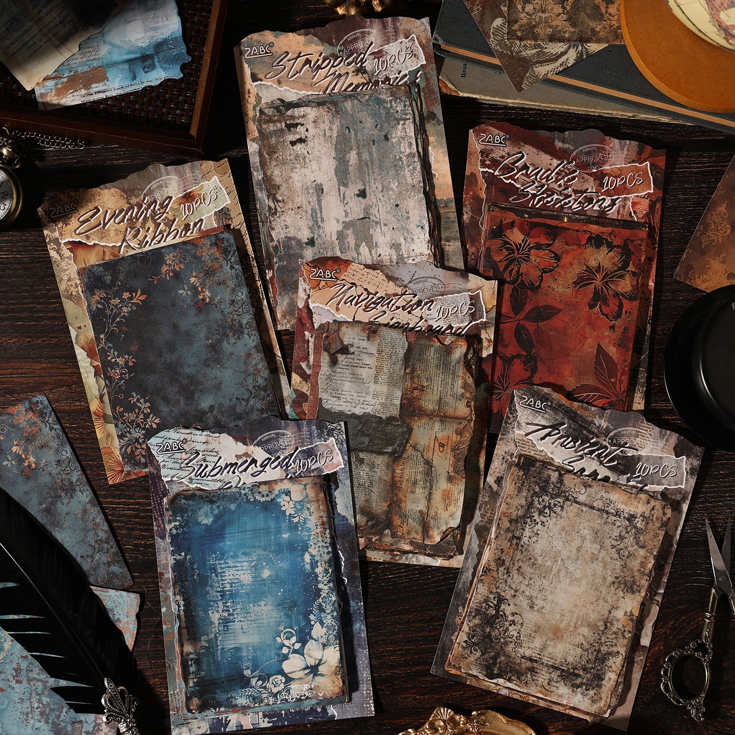 "Rust Seal" 10pcs Vintage Background Stickers