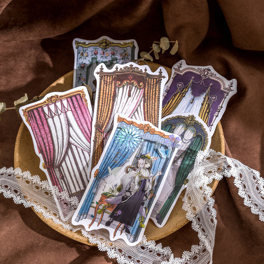 "Lattice Window Series" 10pcs Stickers PET and Wove Paper Stickers