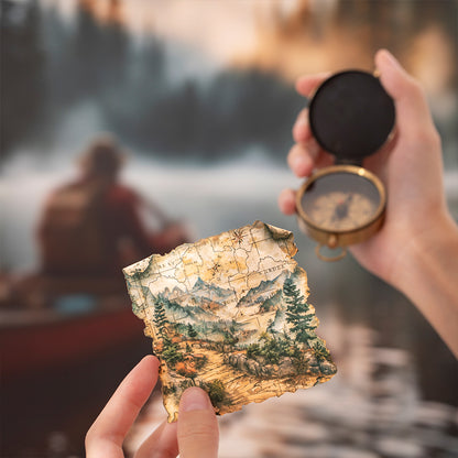 "Adventure Diary" 10pcs Vintage Map Stickers Pirate Map Stickers