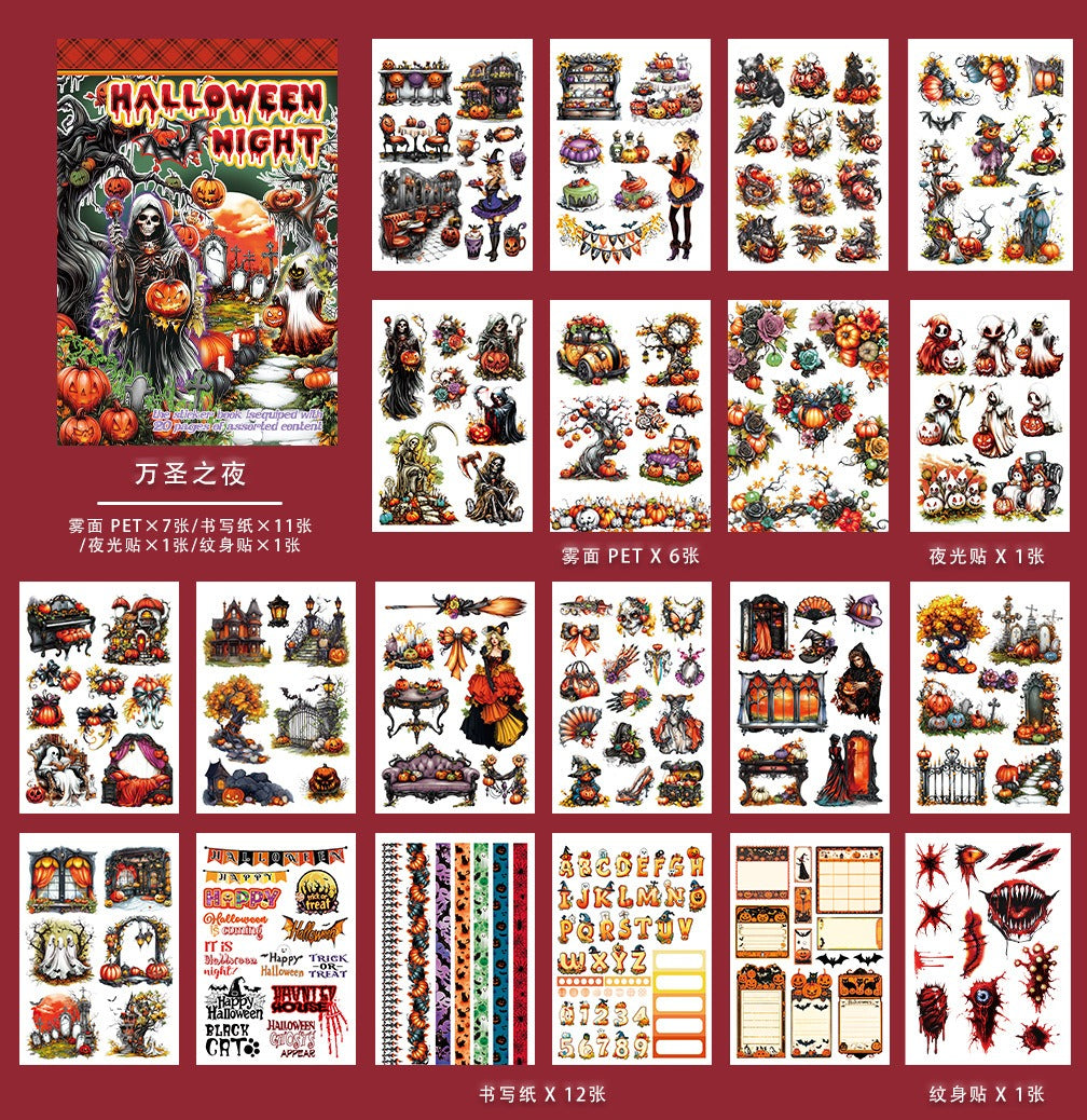 (15.Sept) 20 Sheets of Halloween Sticker Book plus Mexican Day of the Dead Sticker Book