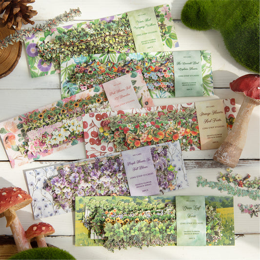 "Mountain Wild Flowers" 20pcs Long Strip Stickers