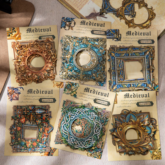 "Medieval Heraldry" 10pcs Card Board Stickers for Journaling Decoration
