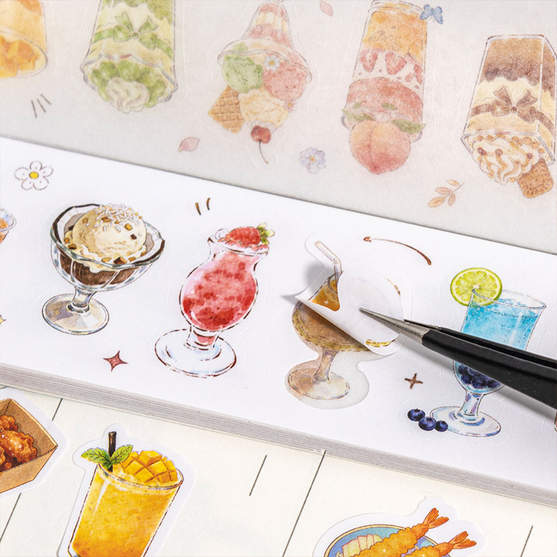 "The Glutton Moment" 20 Sheets of Cute Foodie Stickers Mini Sticker Books